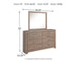 Culverbach Full Panel Bed with Mirrored Dresser