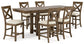 Moriville Counter Height Dining Table and 6 Barstools