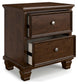 Danabrin Queen Panel Bed with Mirrored Dresser and Nightstand