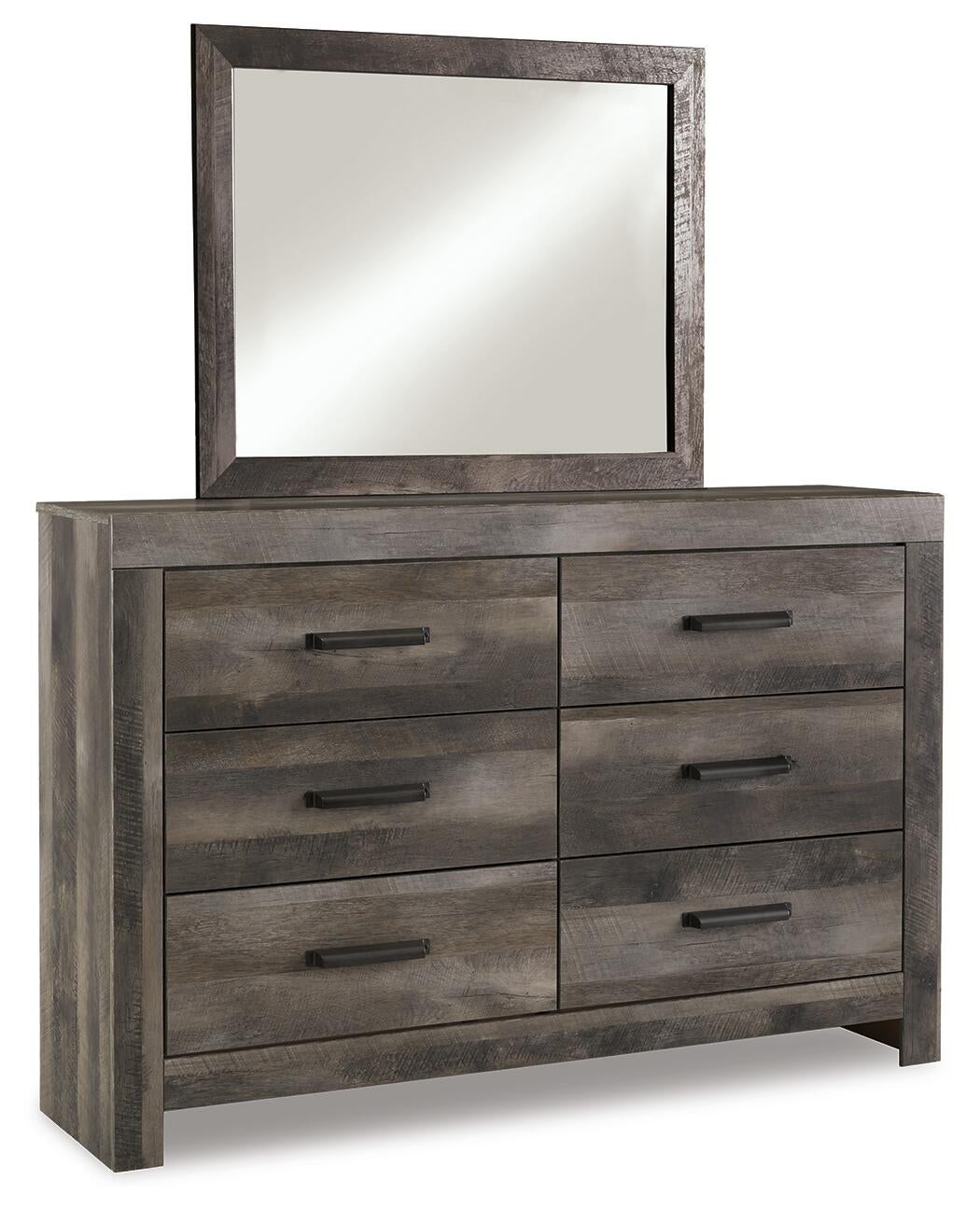 Wynnlow King Panel Bed with Mirrored Dresser, Chest and Nightstand