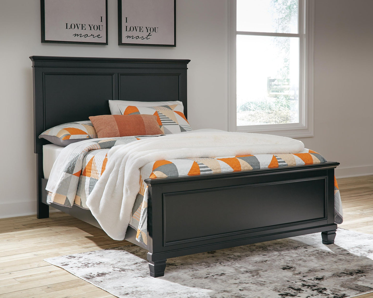 Lanolee Full Panel Bed with Mirrored Dresser, Chest and Nightstand