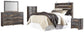 Drystan Queen Panel Headboard Bed with Mirrored Dresser, Chest and Nightstand