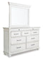 Kanwyn King Panel Bed with Storage with Mirrored Dresser, Chest and Nightstand