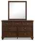 Danabrin Twin Panel Bed with Mirrored Dresser