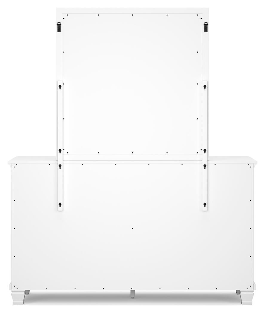 Fortman Full Panel Bed with Mirrored Dresser
