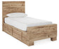 Hyanna Twin Panel Bed with 2 Side Storage, Dresser, Mirror and Nightstand