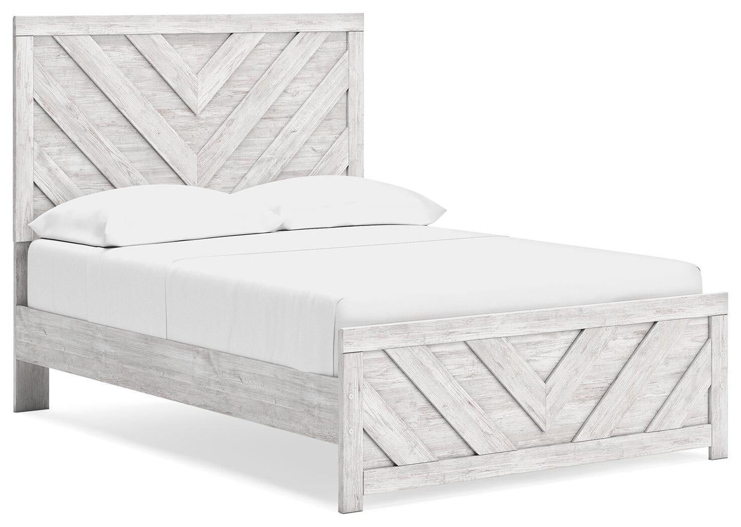 Cayboni Full Panel Bed with Mirrored Dresser and Nightstand