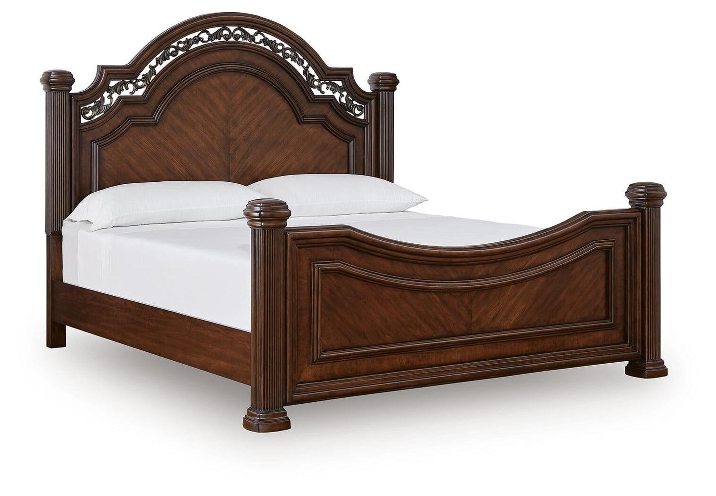 Lavinton Queen Poster Bed with Mirrored Dresser and Nightstand