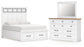Ashbryn King Panel Storage Bed, Dresser and Mirror