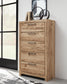 Hyanna Twin Panel Bed with 2 Side Storage, Dresser, Mirror, Chest and Nightstand