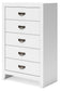 Binterglen King Panel Bed, Dresser, Mirror, Chest and Nightstand