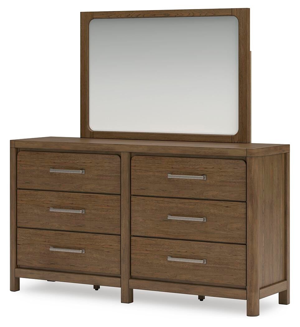 Cabalynn Queen Panel Bed with Storage with Mirrored Dresser, Chest and Nightstand