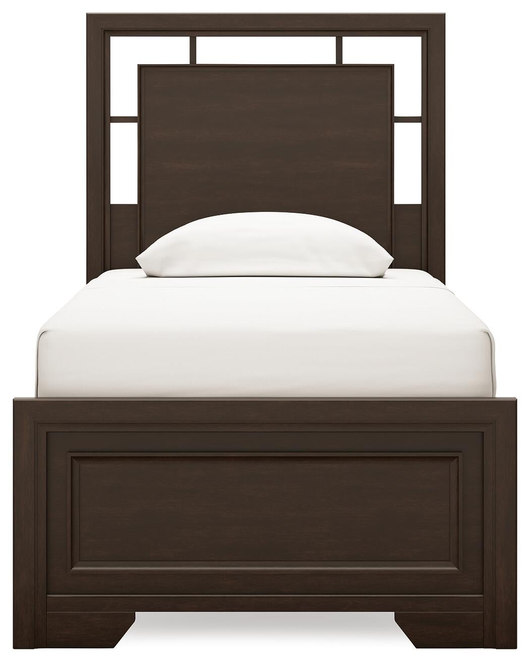 Covetown Twin Panel Bed with Mirrored Dresser and Nightstand