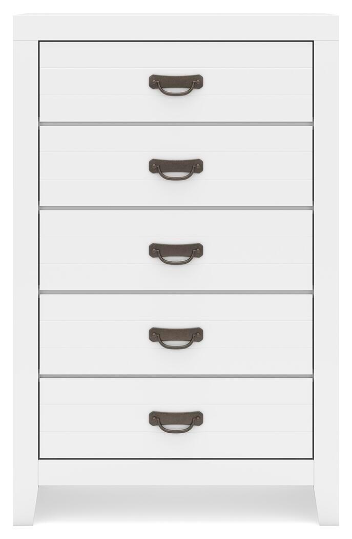 Binterglen California King Panel Bed, Dresser, Mirror, Chest and Nightstand