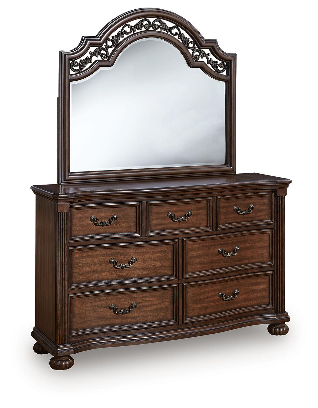 Lavinton King Poster Bed with Mirrored Dresser