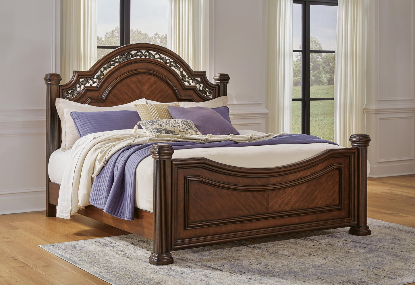 Lavinton King Poster Bed, Dresser, Mirror, Chest and Nightstand