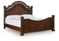 Lavinton California King Poster Bed with Mirrored Dresser and Nightstand
