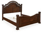 Lavinton California King Poster Bed with Mirrored Dresser and Nightstand