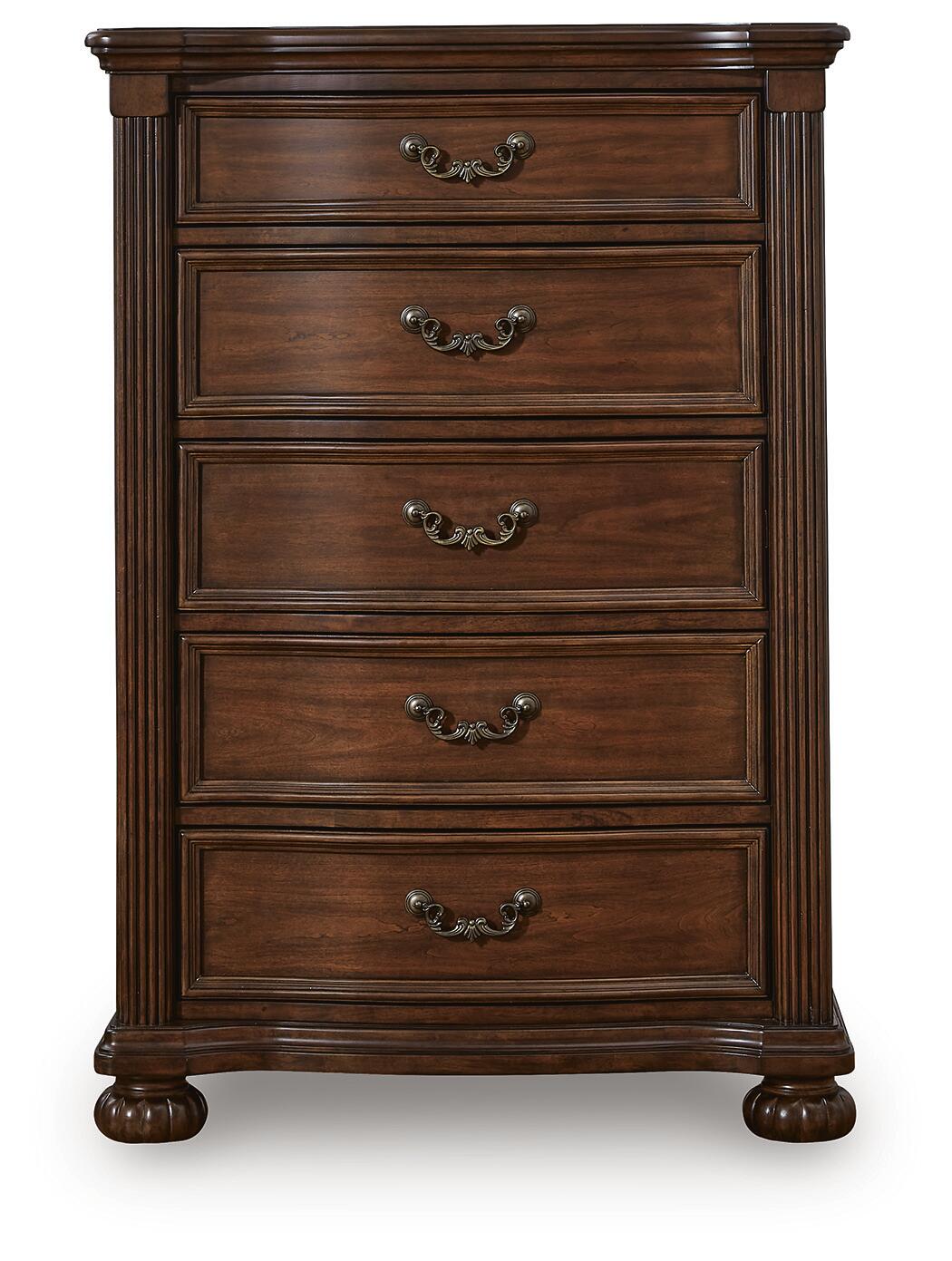 Lavinton California King Poster Bed, Dresser, Mirror, Chest and Nightstand