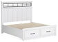 Ashbryn King Panel Storage Bed, Dresser, Mirror and Nightstand