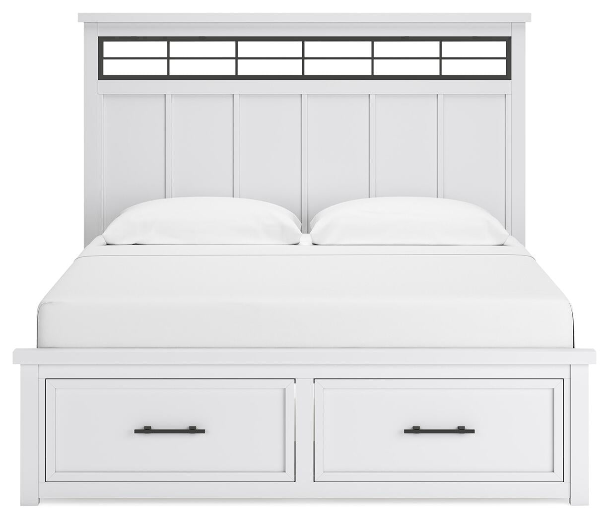 Ashbryn King Panel Storage Bed, Dresser, Mirror and Nightstand