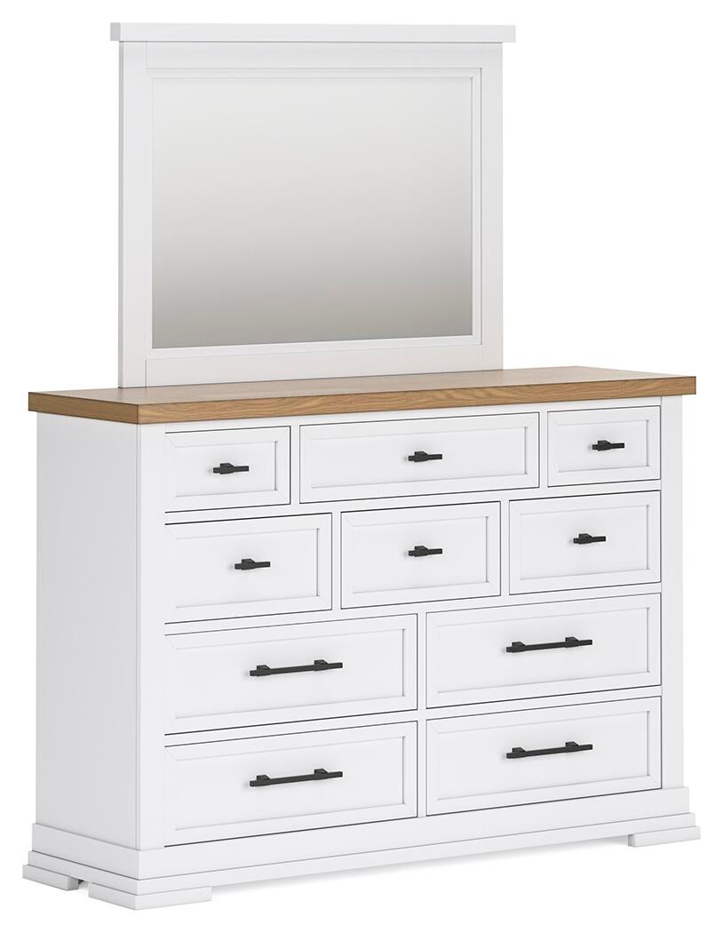 Ashbryn King Panel Storage Bed, Dresser, Mirror, Chest and Nightstand