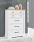 Ashbryn King Panel Storage Bed, Dresser, Mirror, Chest and Nightstand