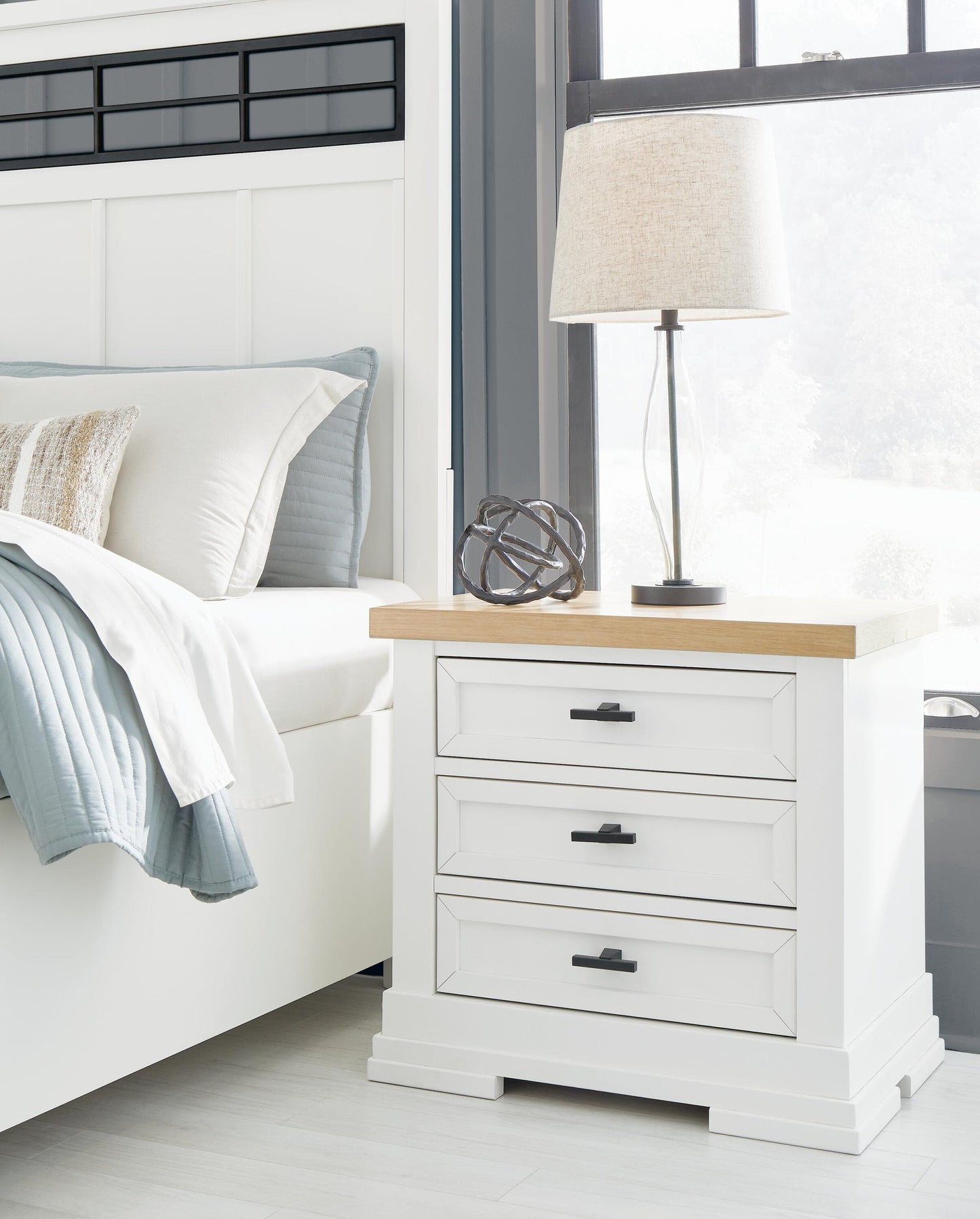 Ashbryn California King Panel Storage Bed, Dresser, Mirror, Chest and Nightstand