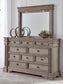 Blairhurst Queen Panel Bed with Mirrored Dresser and Nightstand