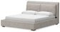Cabalynn King Upholstered Bed with Mirrored Dresser