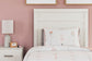 Stelsie Twin Panel Bed with Mirrored Dresser