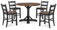 Valebeck Counter Height Dining Table and 4 Barstools
