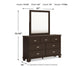 Covetown King Panel Bed with Mirrored Dresser