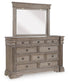 Blairhurst King Panel Bed with Mirrored Dresser
