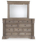 Blairhurst King Panel Bed with Mirrored Dresser