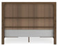 Cabalynn California King Panel Bed with Storage with Mirrored Dresser and Nightstand