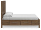 Cabalynn California King Panel Bed with Storage with Mirrored Dresser