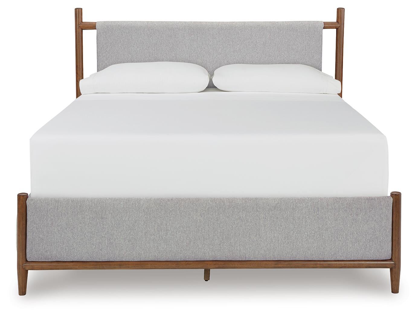 Lyncott Queen Upholstered Bed with Mirrored Dresser