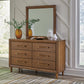 Lyncott Queen Upholstered Bed with Mirrored Dresser and Nightstand