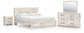 Lawroy King Panel Storage Bed, Dresser, Mirror and Nightstand