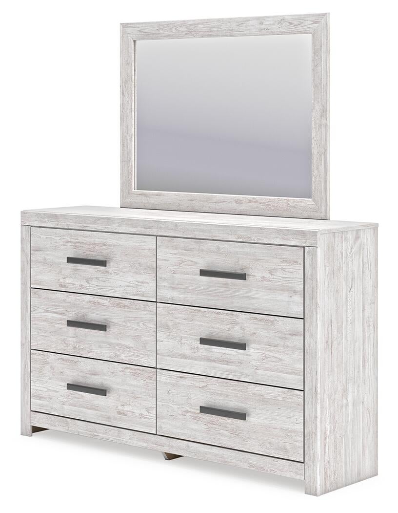 Cayboni King Panel Bed, Dresser, Mirror, Chest and Nightstand