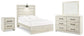 Cambeck Full Panel Bed with Mirrored Dresser and Nightstand