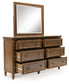 Sturlayne King Upholstered Panel Bed, Dresser, Mirror, Chest and Nightstand