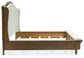 Sturlayne California King Upholstered Panel Bed, Dresser and Mirror