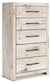 Lawroy Twin Panel Bed with Storage, Dresser, Mirror, Chest and Nightstand