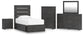 Delmorta Twin Panel Bed with Storage, Dresser, Mirror, Chest and Nightstand