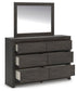 Parlayon Queen Panel Storage Bed, Dresser, Mirror and Nightstand