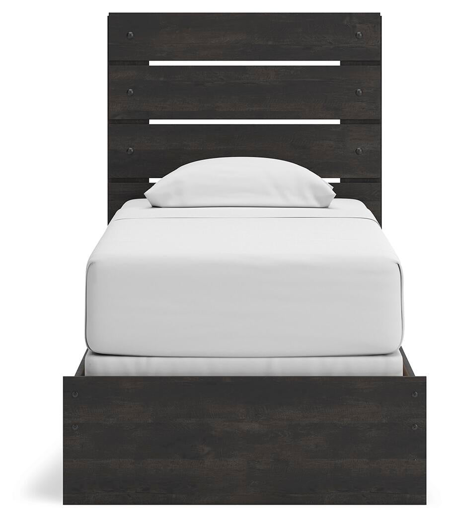 Delmorta Twin Panel Bed, Dresser and Mirror