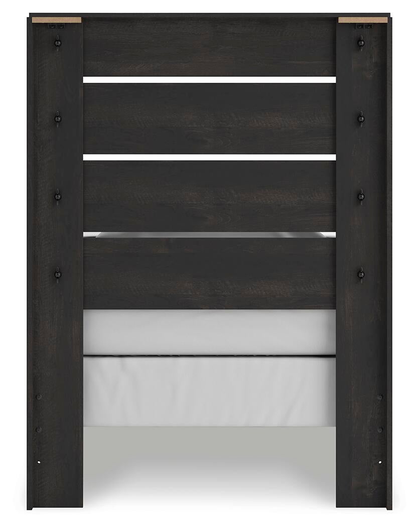 Delmorta Twin Panel Bed, Dresser and Mirror