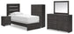 Delmorta Twin Panel Bed, Dresser, Mirror, Chest and Nightstand